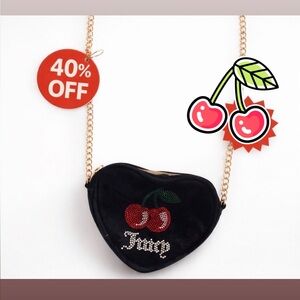 Juicy couture Black Heart-Shaped mini bag with Cherry Design
